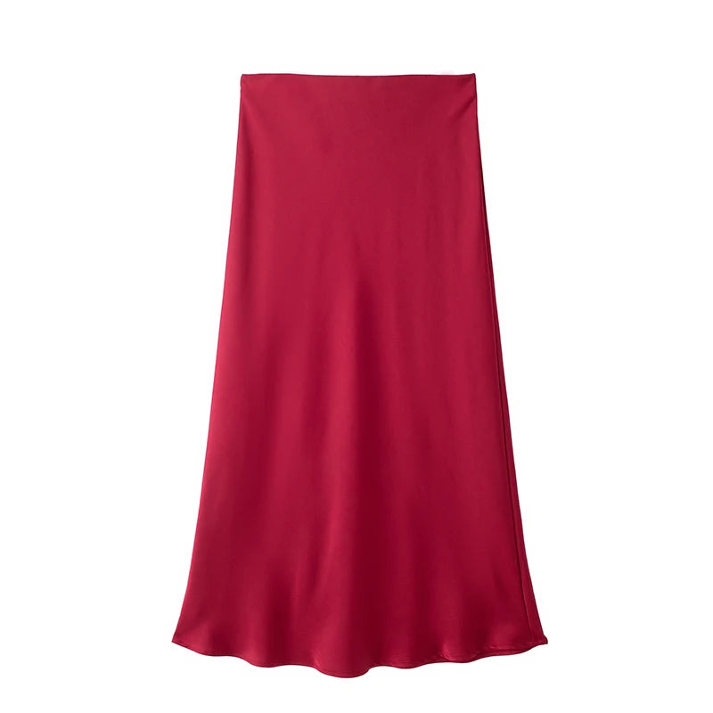 Nelle Satin Midi Skirt — alternate view 8