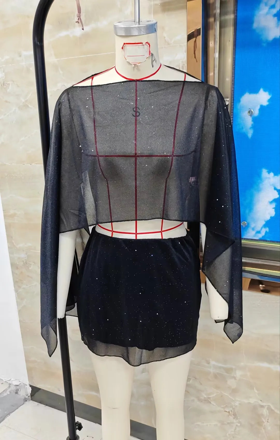 Elara Sequin Cape Co-Ord product view 5