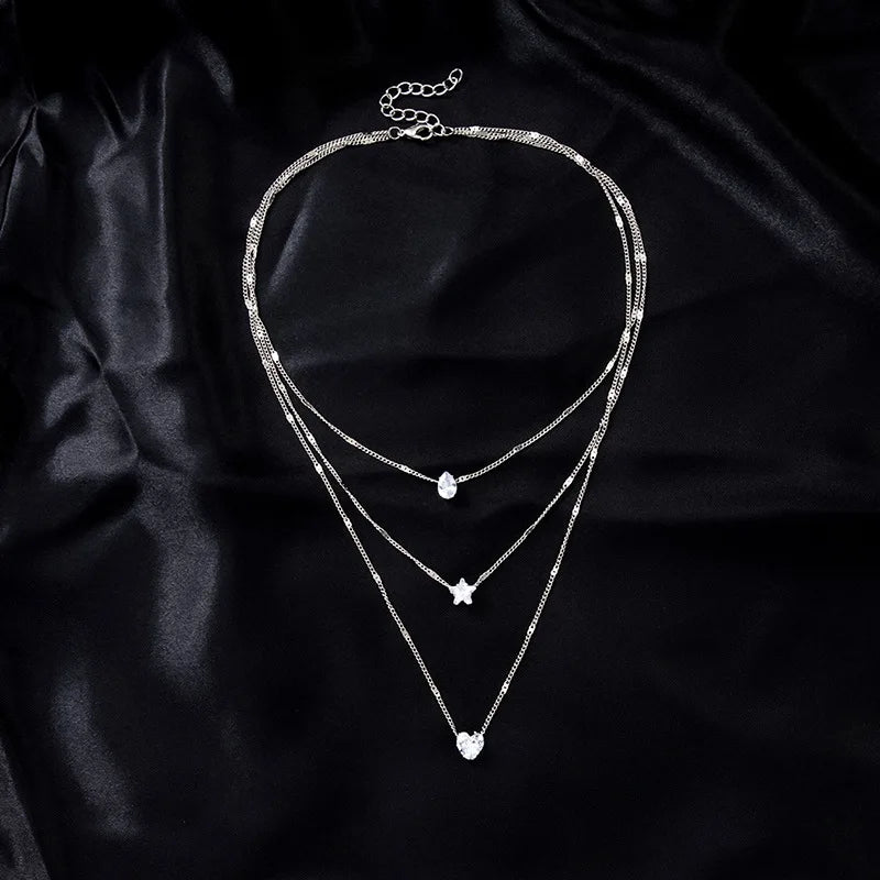 Delia Layered Crystal Necklace product view 14