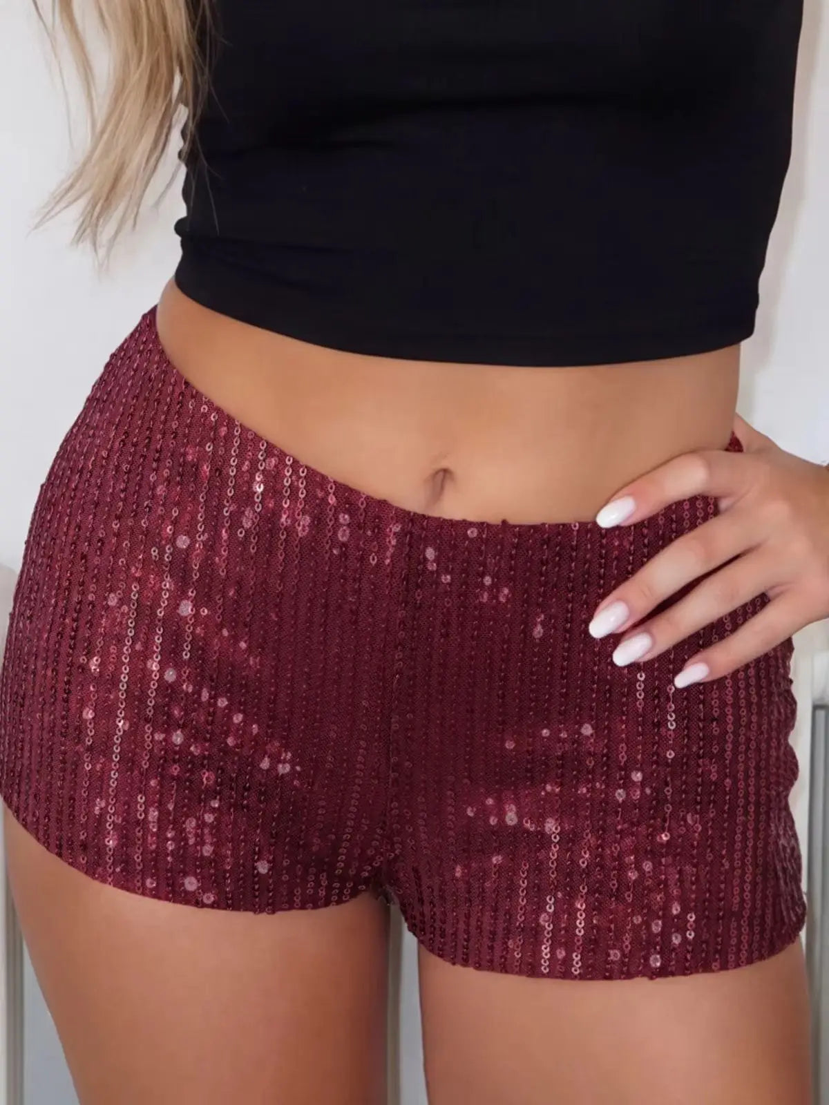 Cleo Sequin Micro Shorts — alternate view 4
