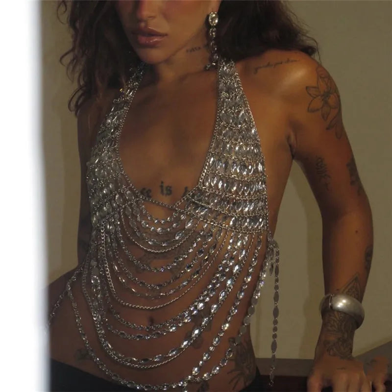 Aurelia Crystal Fringe Halter — alternate view 3